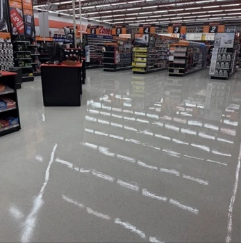 E and H Janitorial’s finished floor at the Waupaca AutoZone project